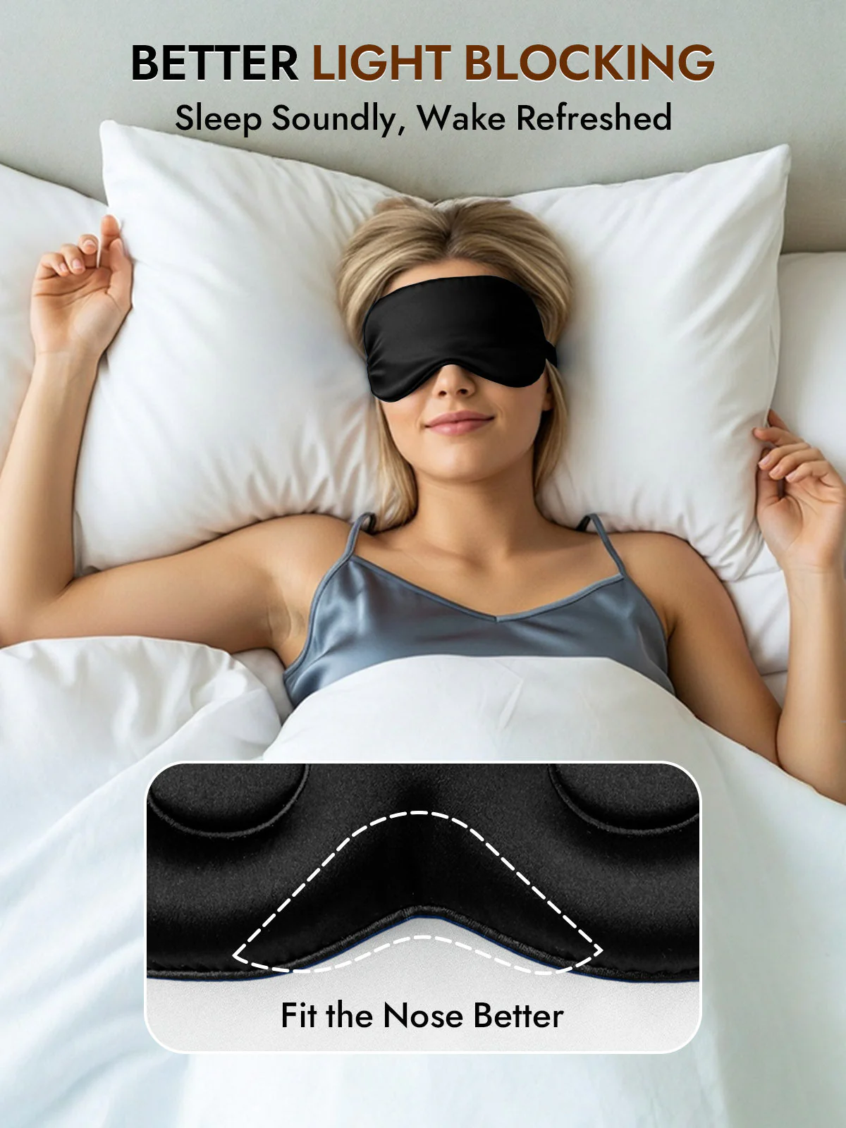 Pure Silk Eye Mask With Elastic Band - Image 3