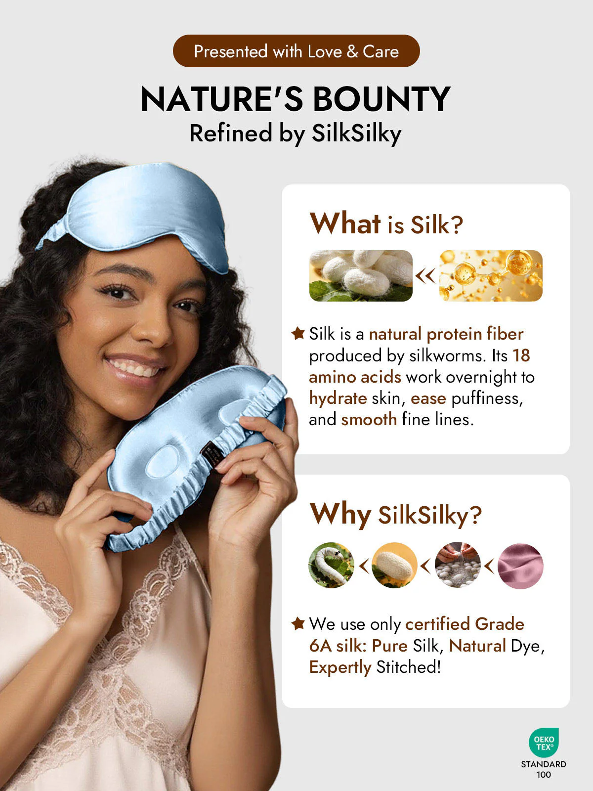 Pure Silk Eye Mask With Elastic Band - Image 34