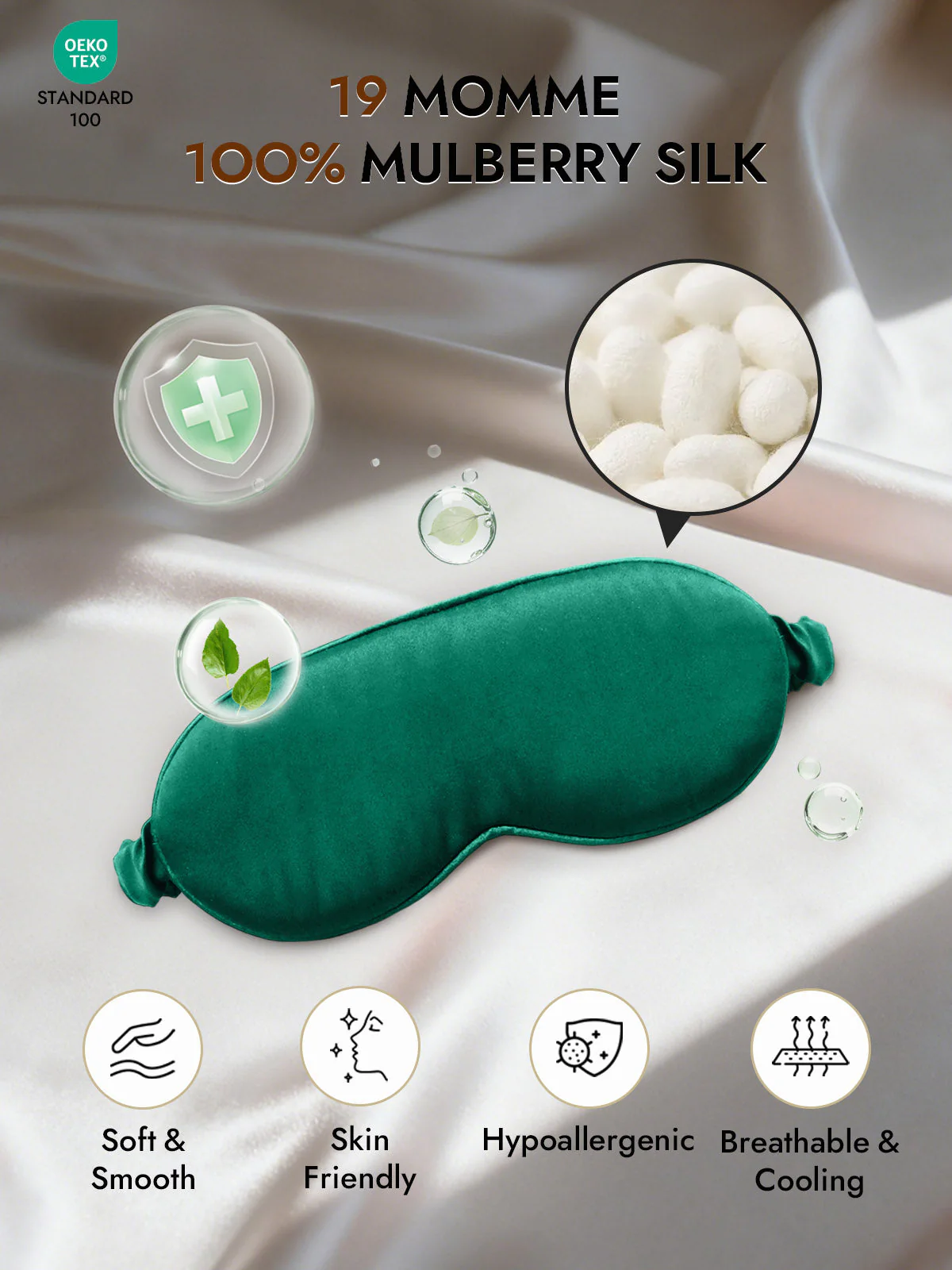 Pure Silk Eye Mask With Elastic Band - Image 51