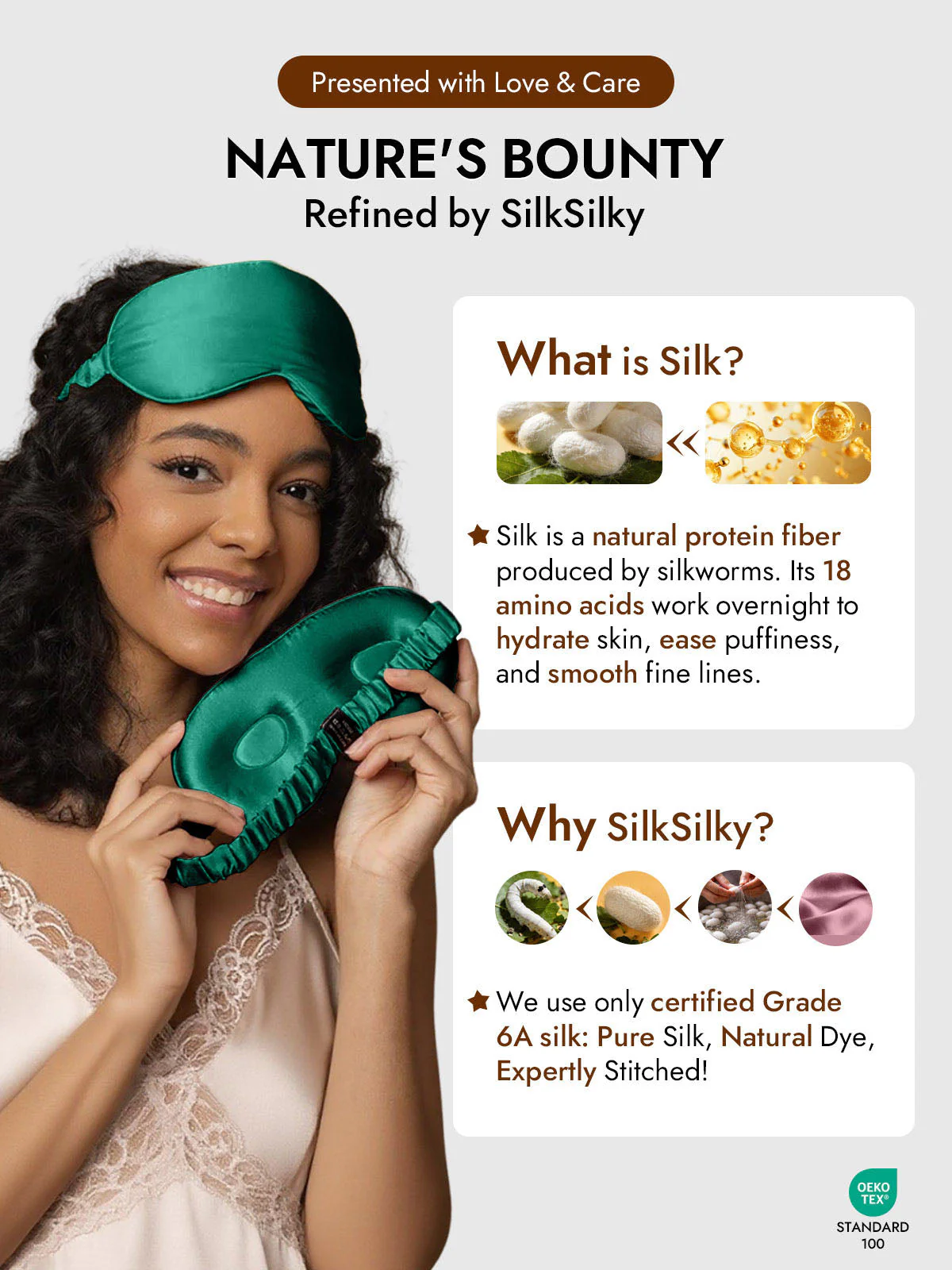 Pure Silk Eye Mask With Elastic Band - Image 55