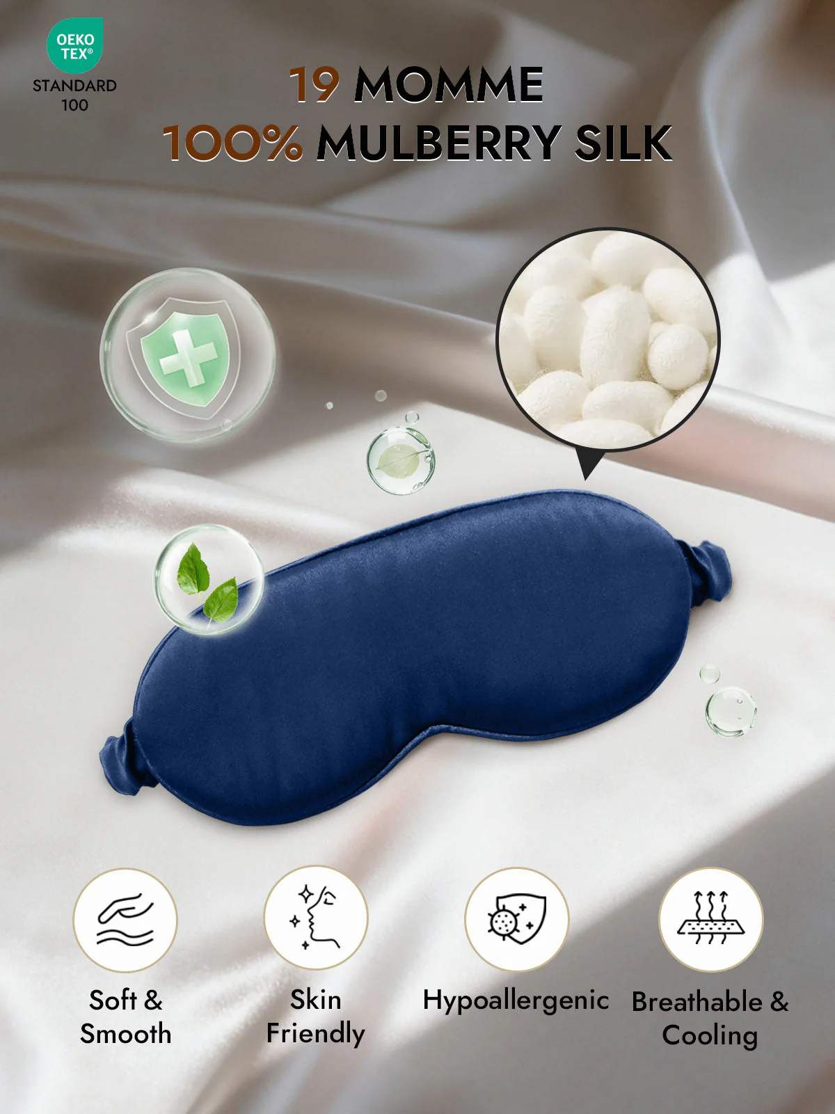 Pure Silk Eye Mask With Elastic Band - Image 63