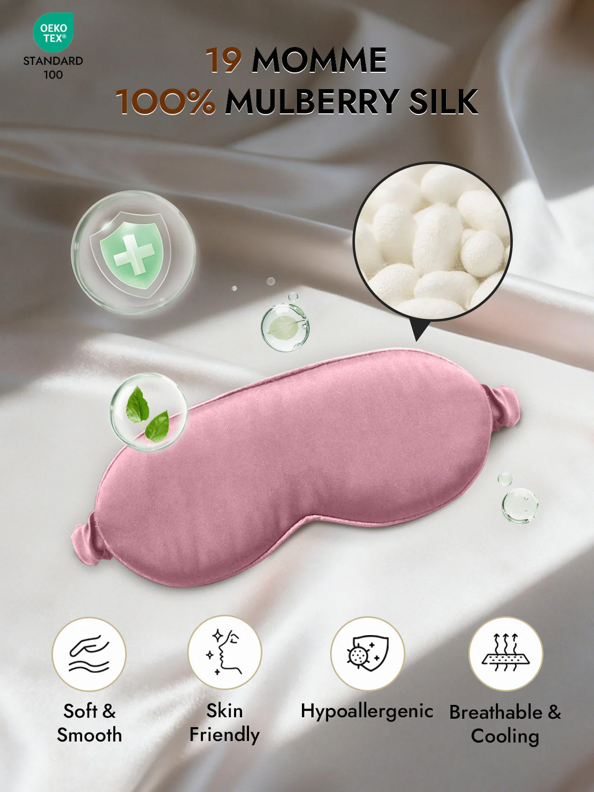 Pure Silk Eye Mask With Elastic Band - Image 9