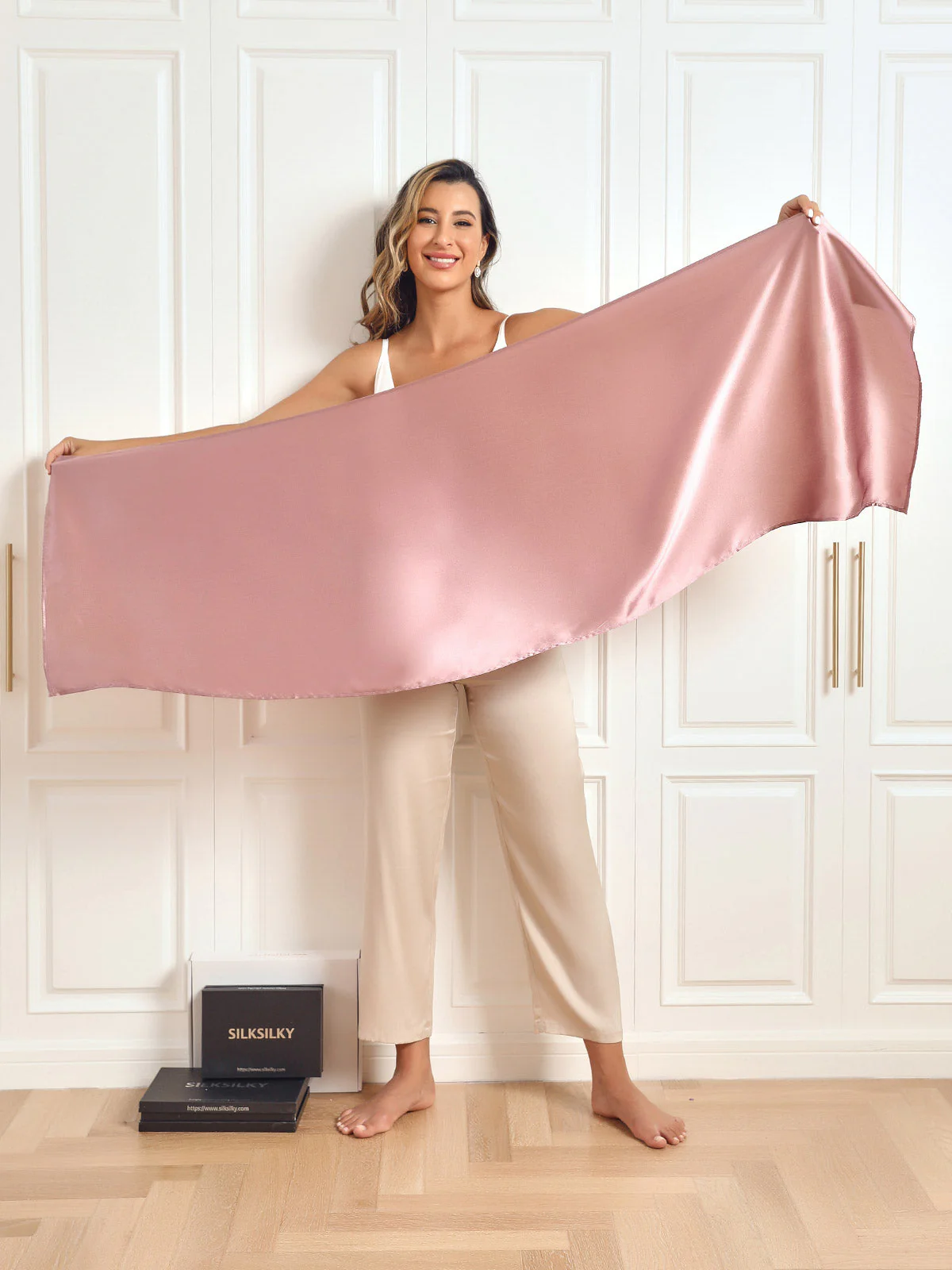 Pure Silk Long Scarf/Shawl 170x53cm/67 - Image 36