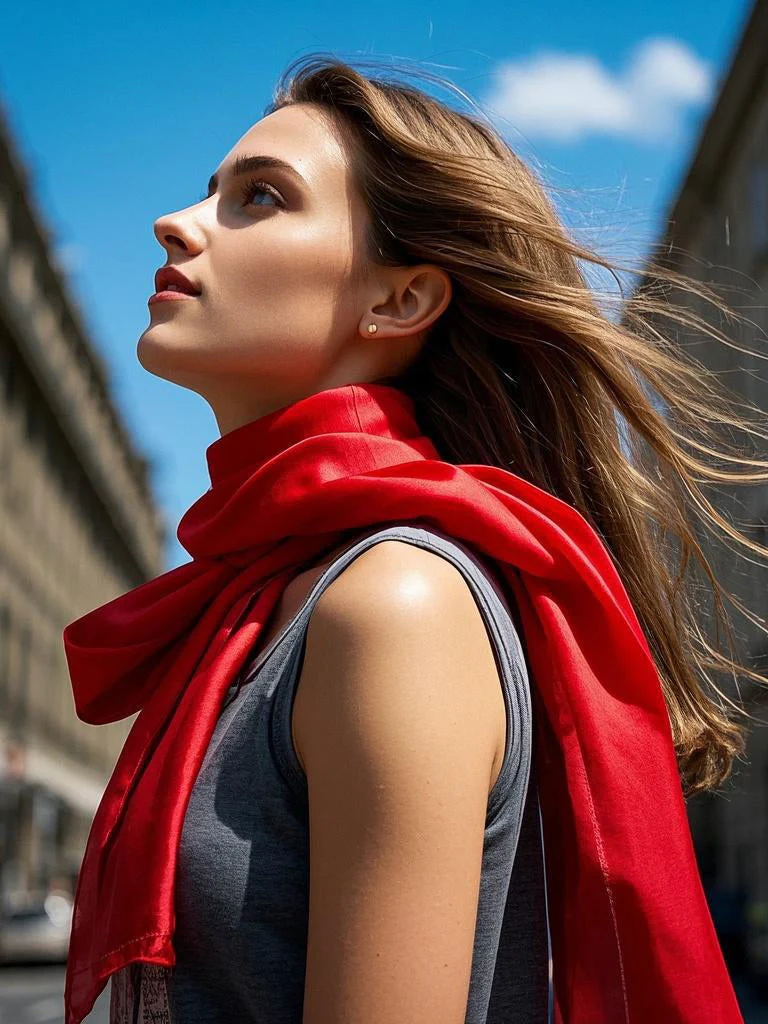 Pure Silk Rectangle Long Scarf/Shawl 170x53cm/67 - Image 16