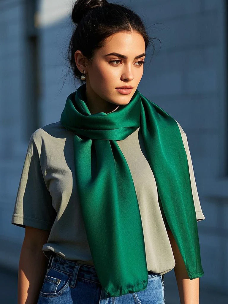 Pure Silk Rectangle Long Scarf/Shawl 170x53cm/67 - Image 19