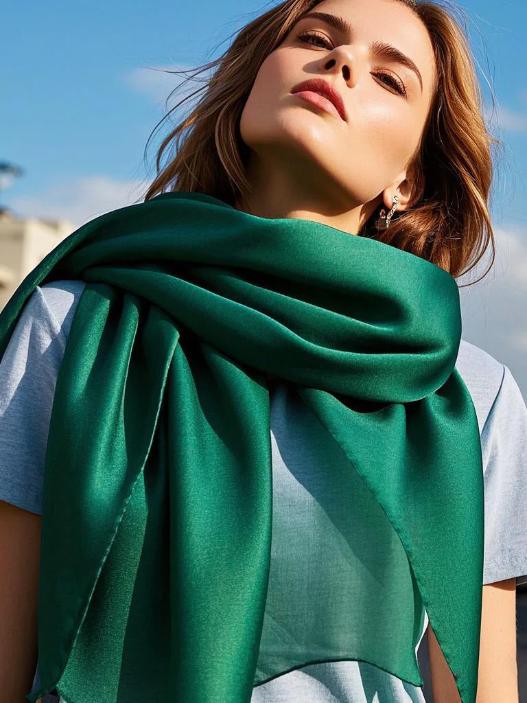 Pure Silk Rectangle Long Scarf/Shawl 170x53cm/67 - Image 21