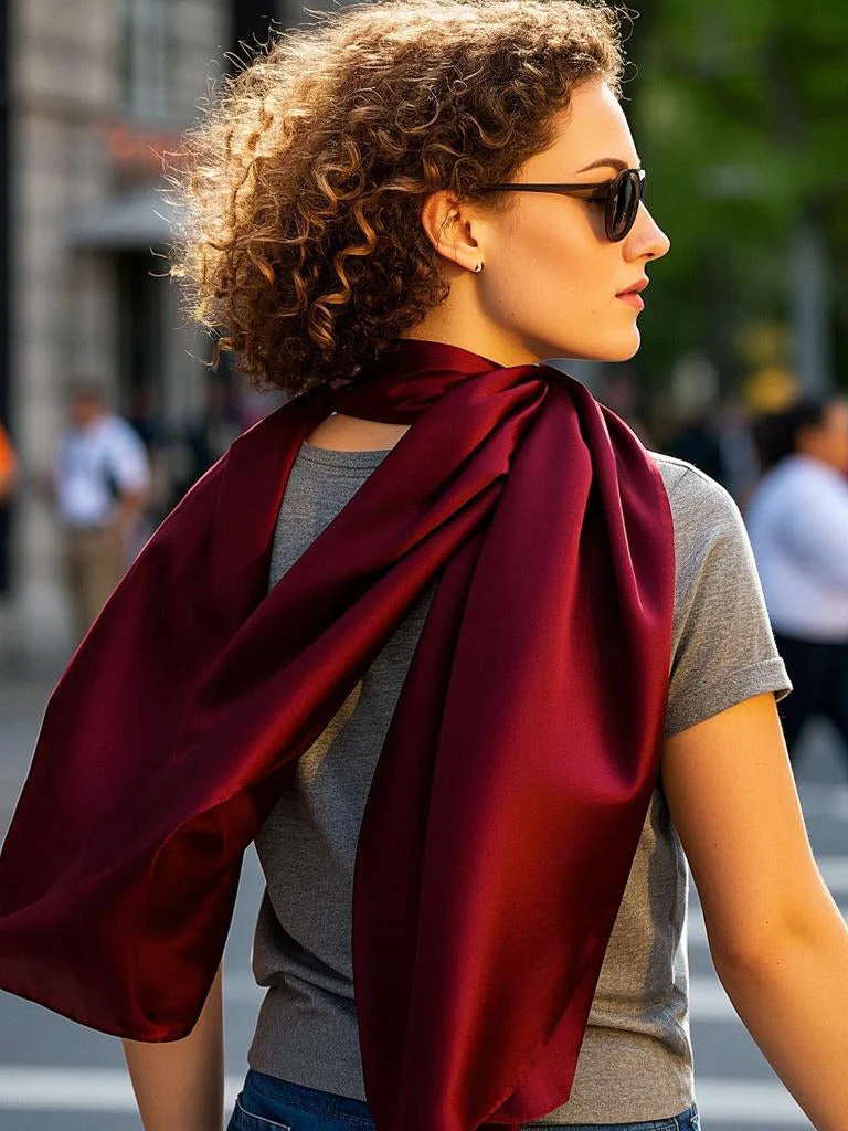 Pure Silk Rectangle Long Scarf/Shawl 170x53cm/67 - Image 25