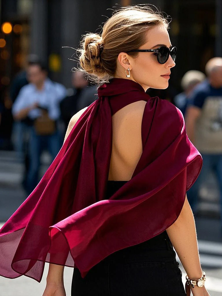 Pure Silk Rectangle Long Scarf/Shawl 170x53cm/67 - Image 26