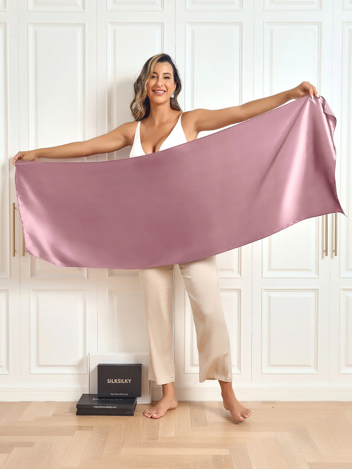 Pure Silk Rectangle Long Scarf/Shawl 170x53cm/67 - Image 39