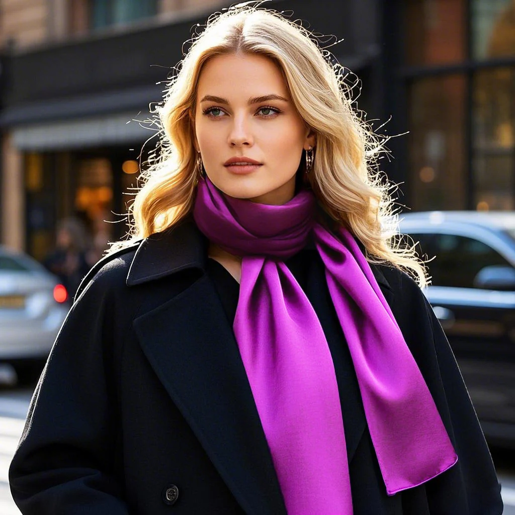Pure Silk Rectangle Long Scarf/Shawl 170x53cm/67 - Image 57