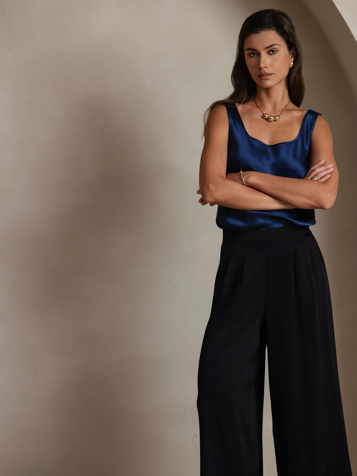 Women's Pure Silk Sleeveless U Neck Tank Top - Image 24