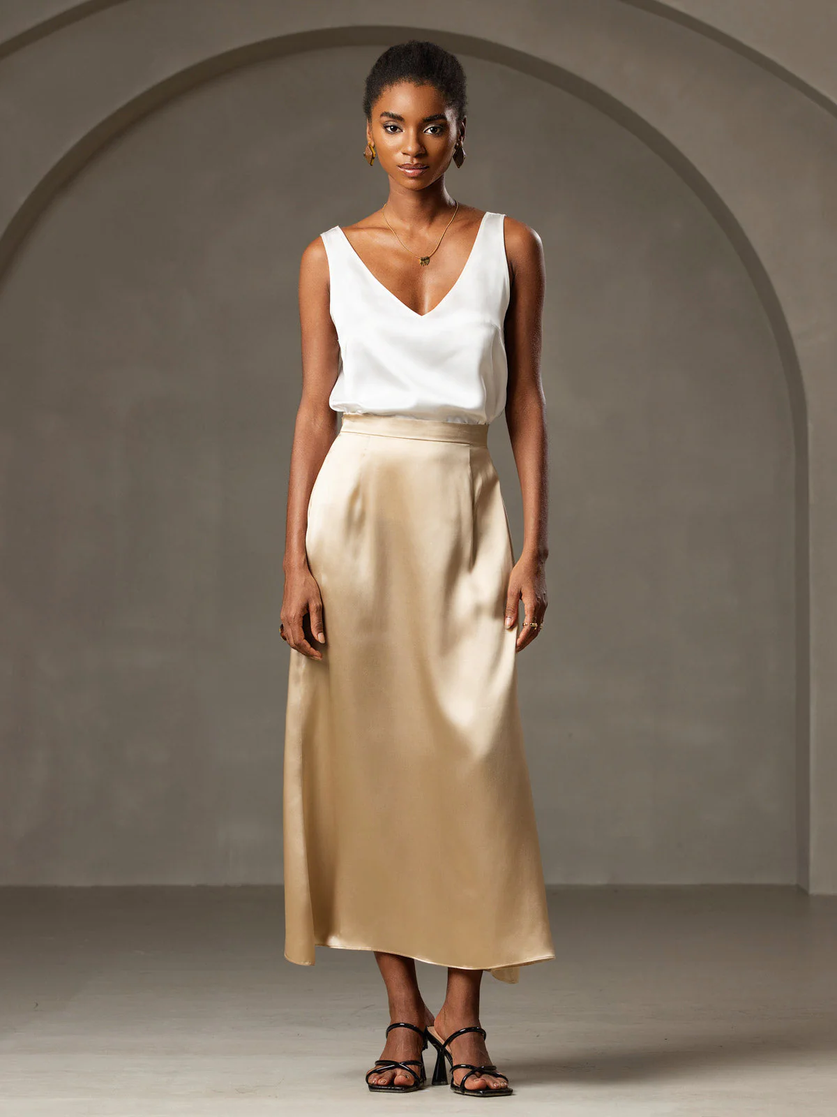 Clearance(US Warehouse) - Pure Silk Wide Straps Tank Top - Image 11