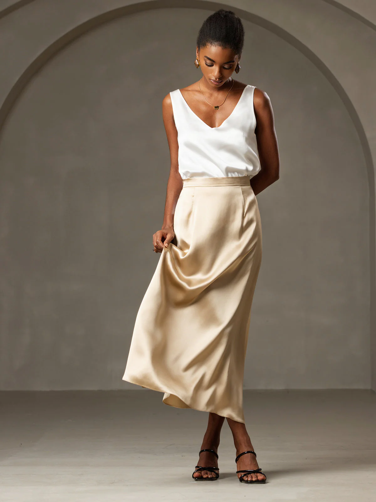 Clearance(US Warehouse) - Pure Silk Wide Straps Tank Top - Image 12