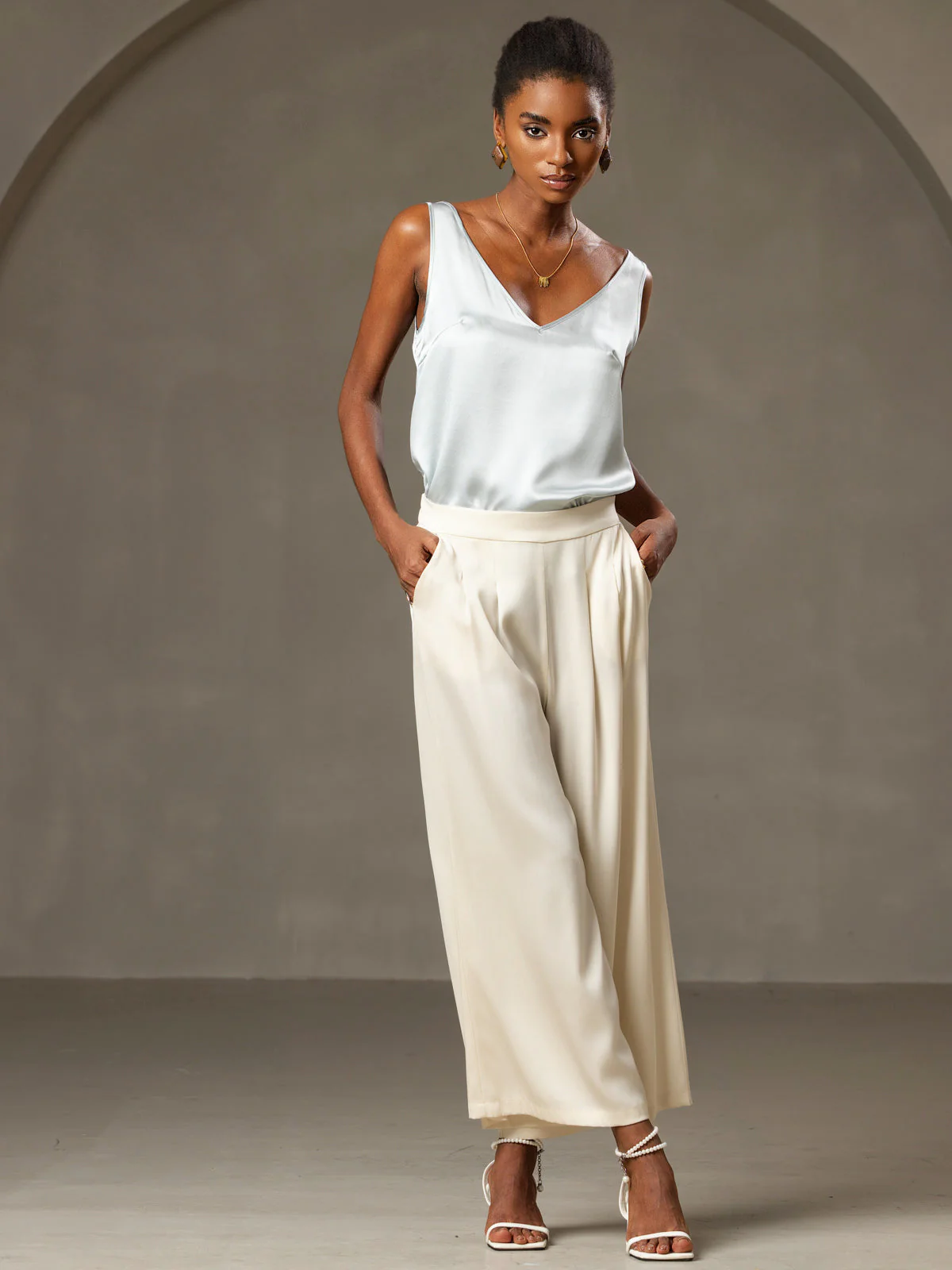 Clearance(US Warehouse) - Pure Silk Wide Straps Tank Top - Image 23