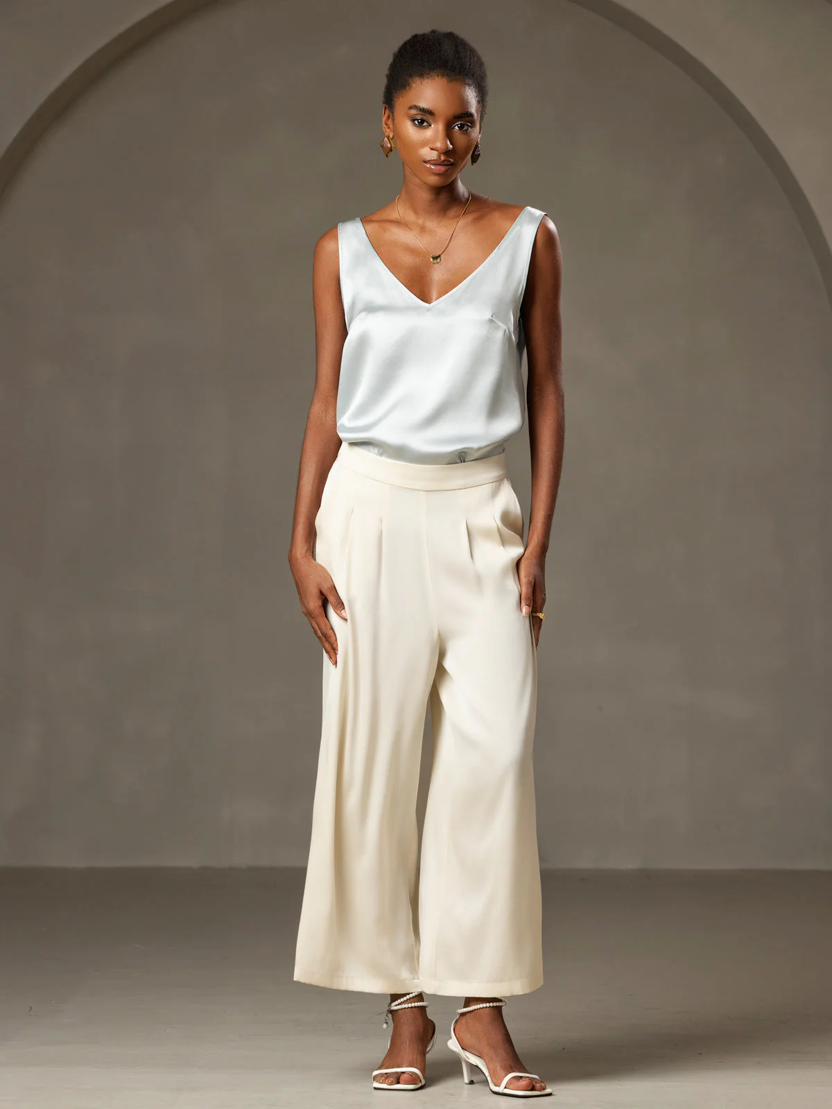 Clearance(US Warehouse) - Pure Silk Wide Straps Tank Top - Image 24