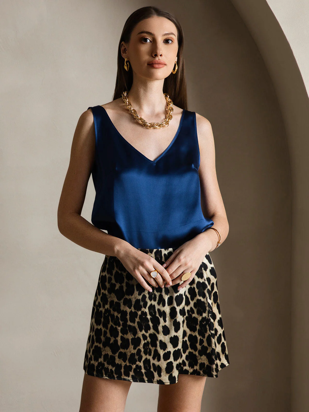 Clearance(US Warehouse) - Pure Silk Wide Straps Tank Top - Image 5