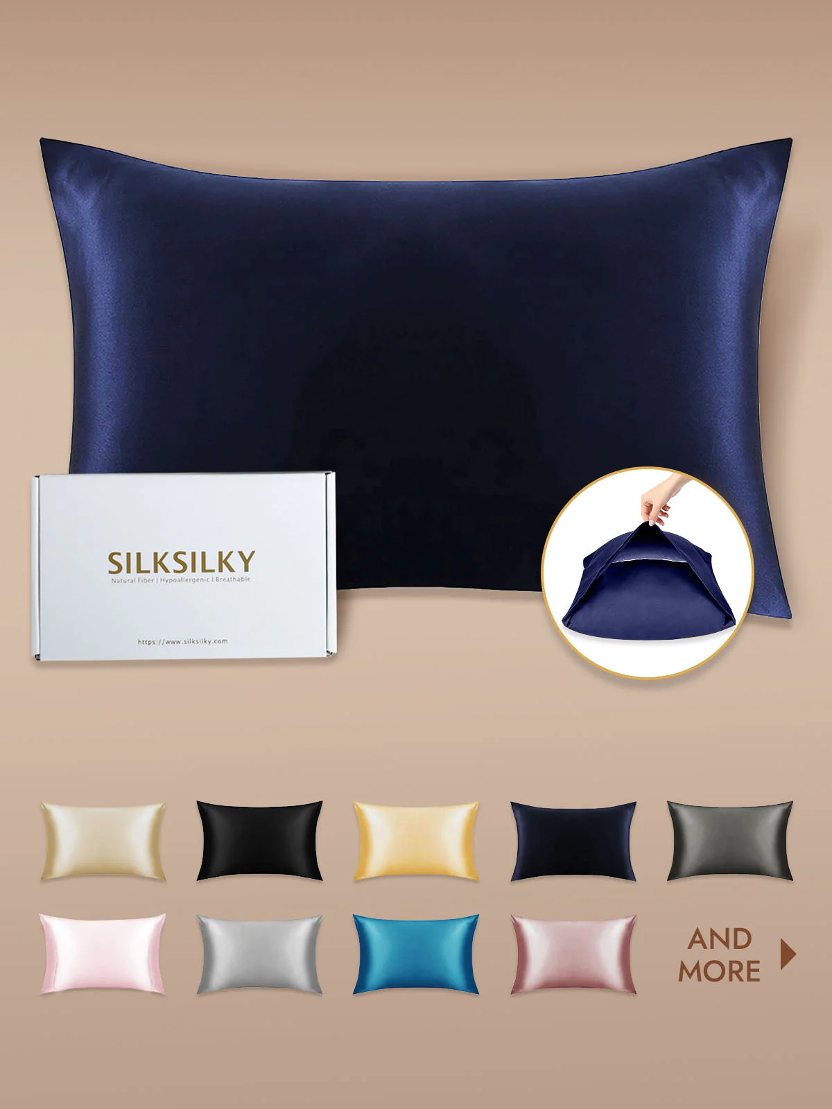 19Momme 100% Mulberry Silk Pillowcase - Envelope Closure - Image 106