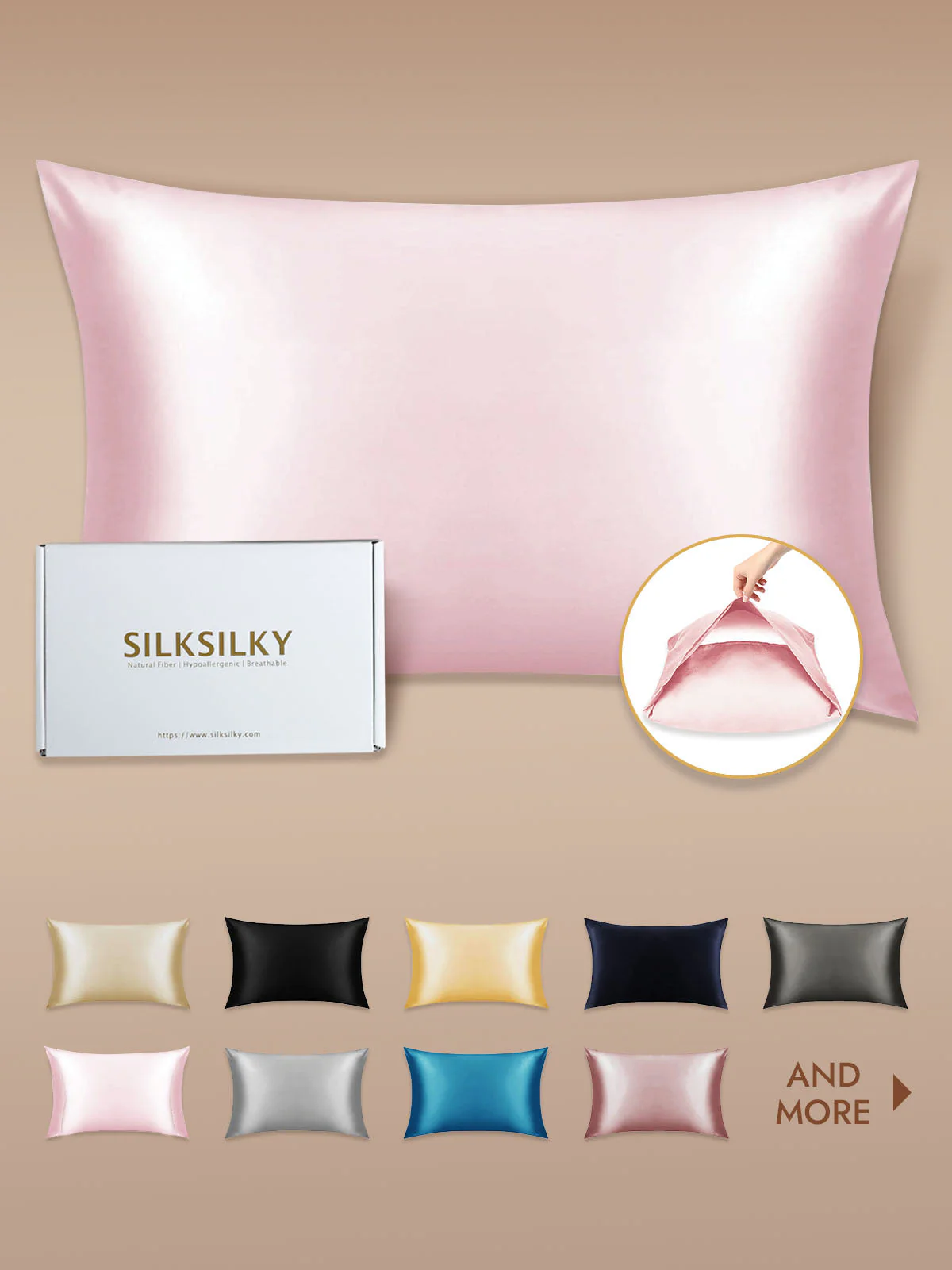 19Momme 100% Mulberry Silk Pillowcase - Envelope Closure - Image 115