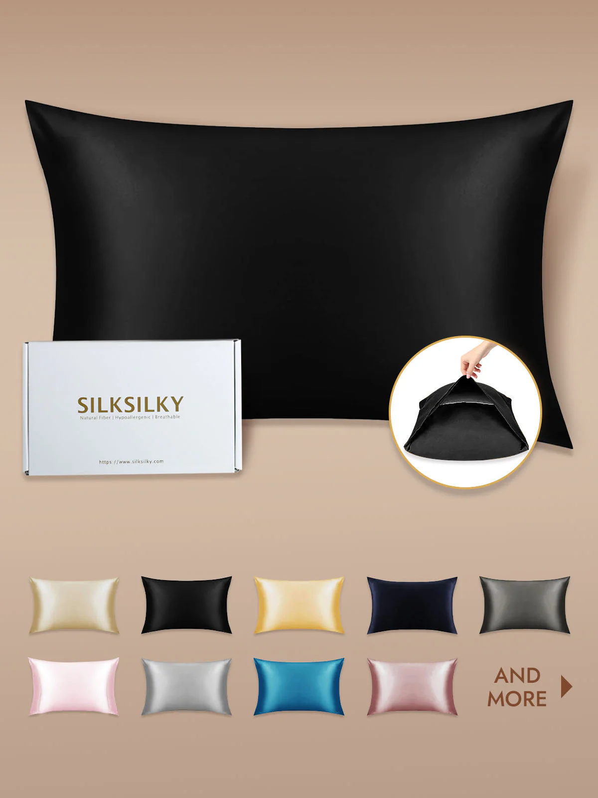 19Momme 100% Mulberry Silk Pillowcase - Envelope Closure - Image 124