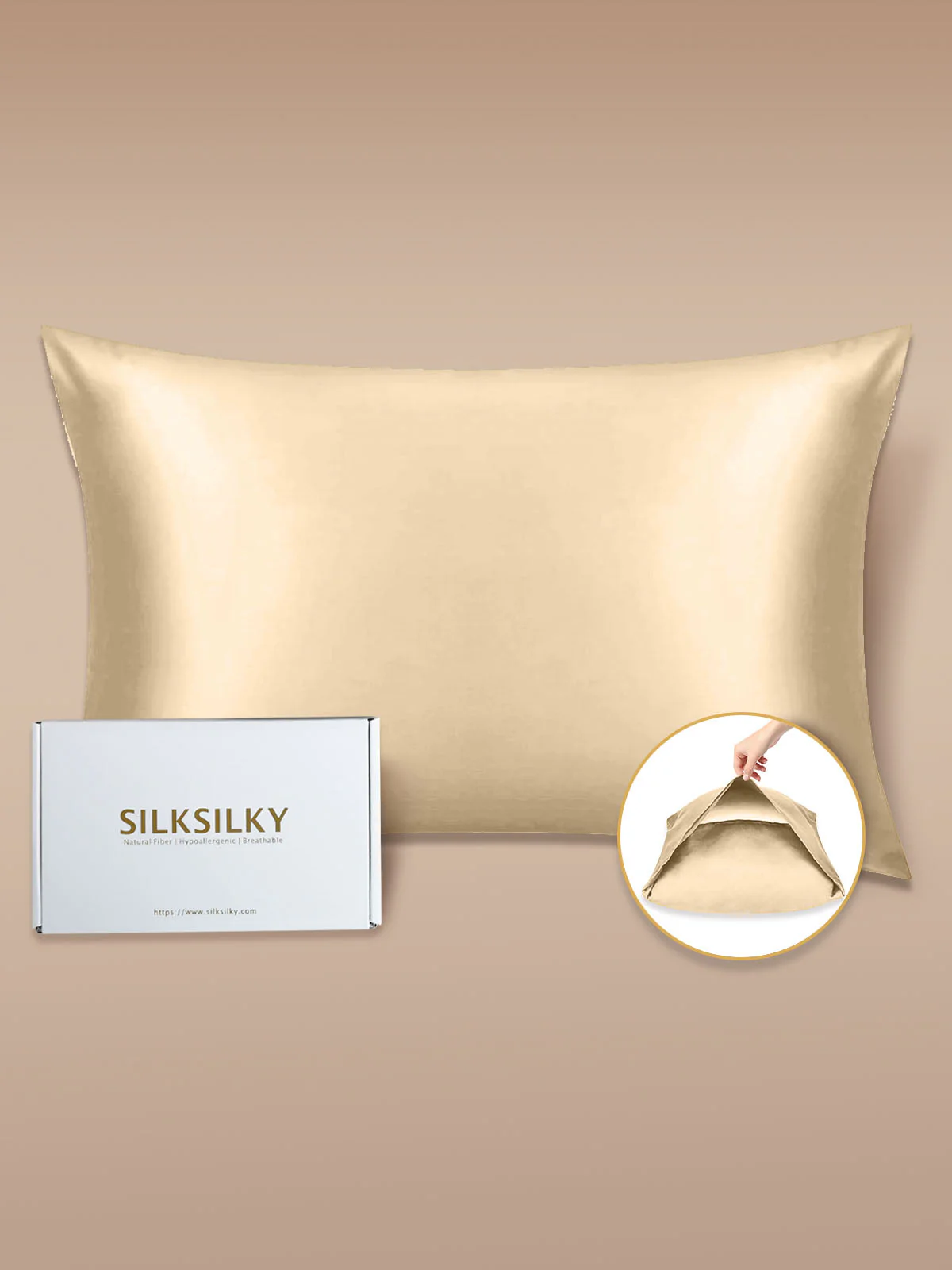 19Momme 100% Mulberry Silk Pillowcase - Envelope Closure - Image 134