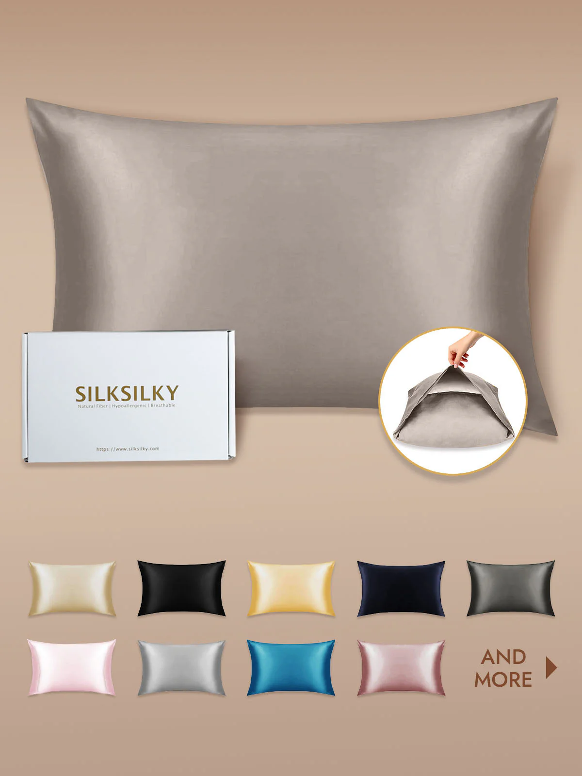 19Momme 100% Mulberry Silk Pillowcase - Envelope Closure - Image 142
