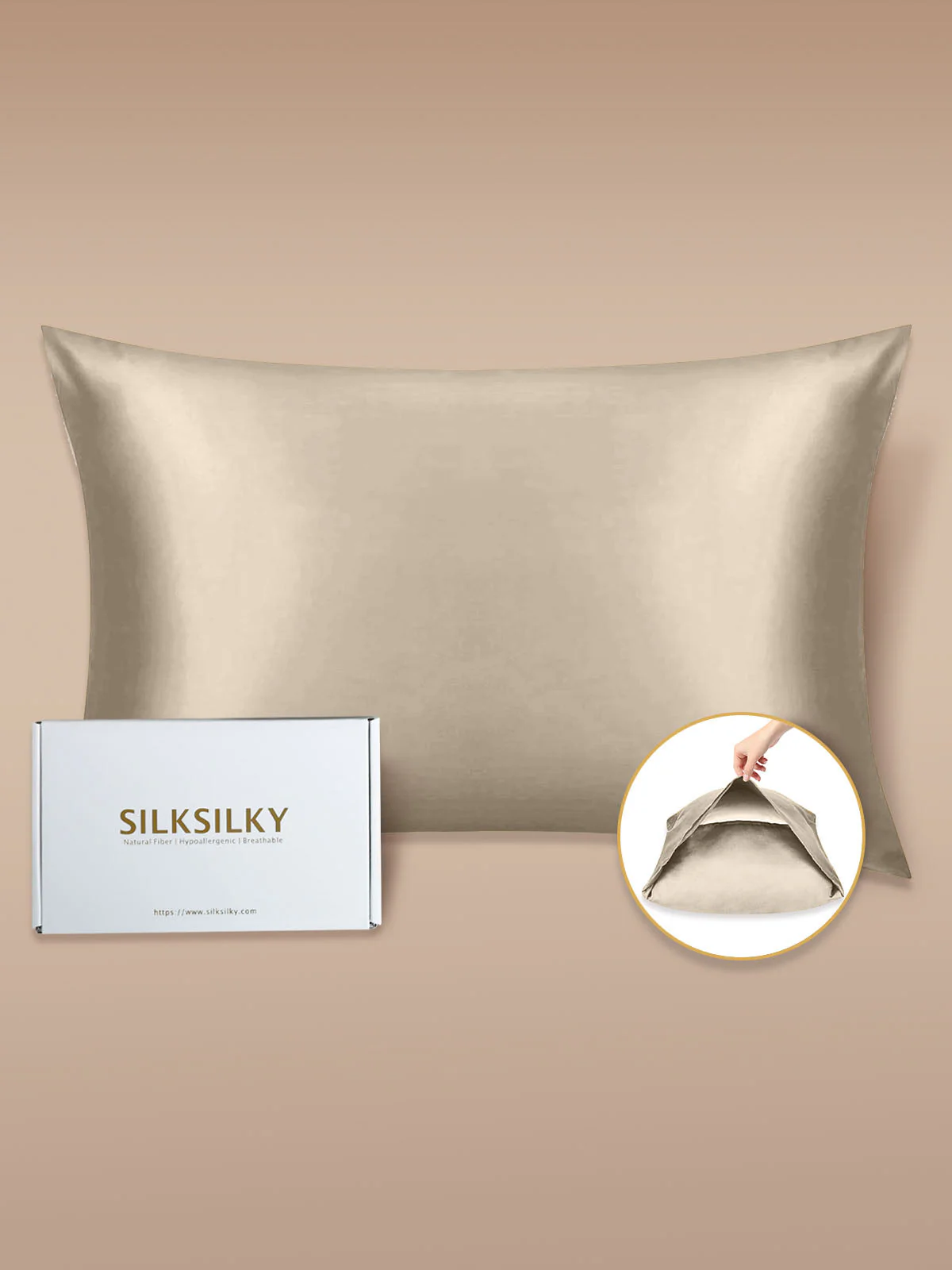 19Momme 100% Mulberry Silk Pillowcase - Envelope Closure - Image 152