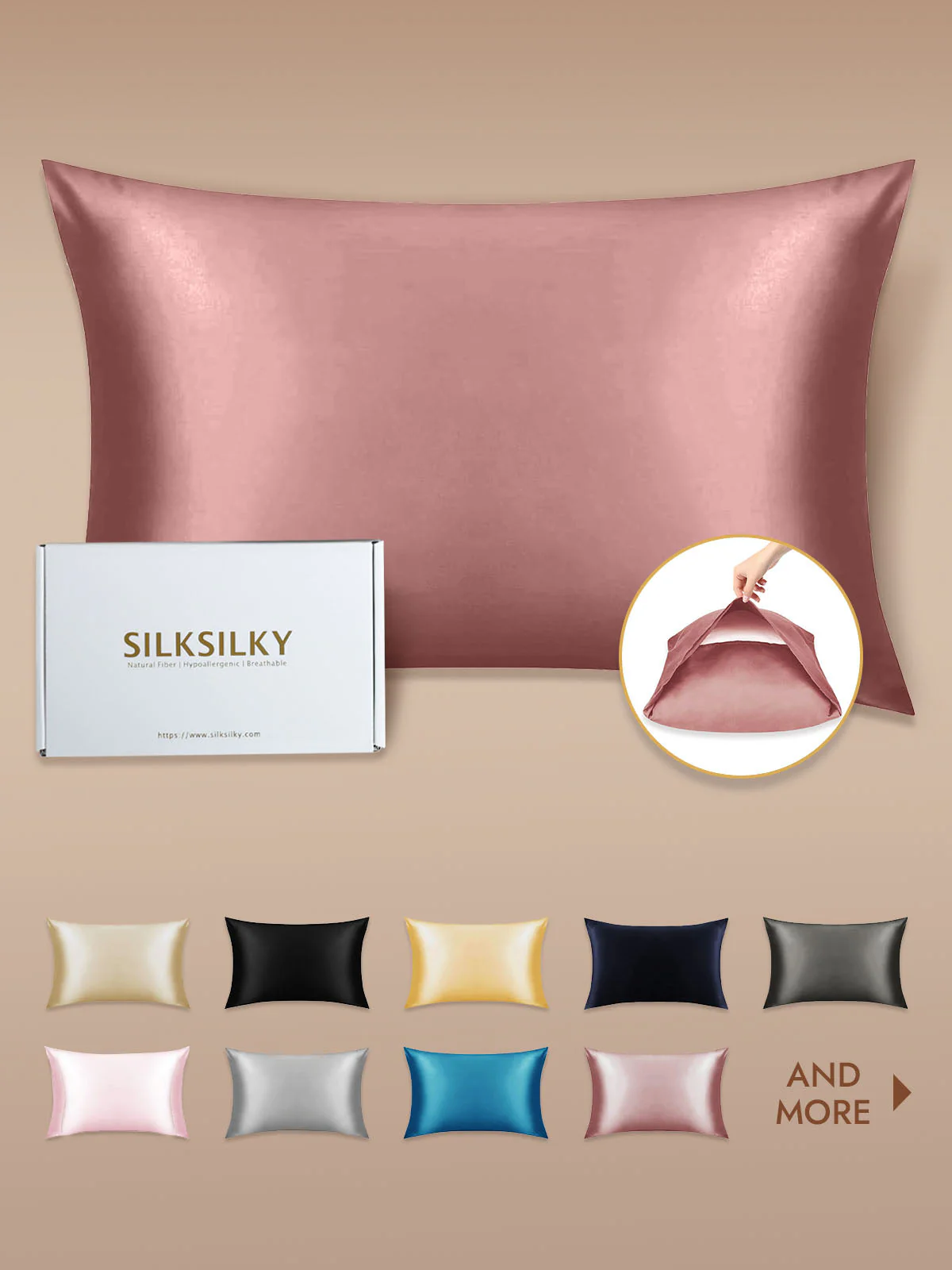 19Momme 100% Mulberry Silk Pillowcase - Envelope Closure - Image 169