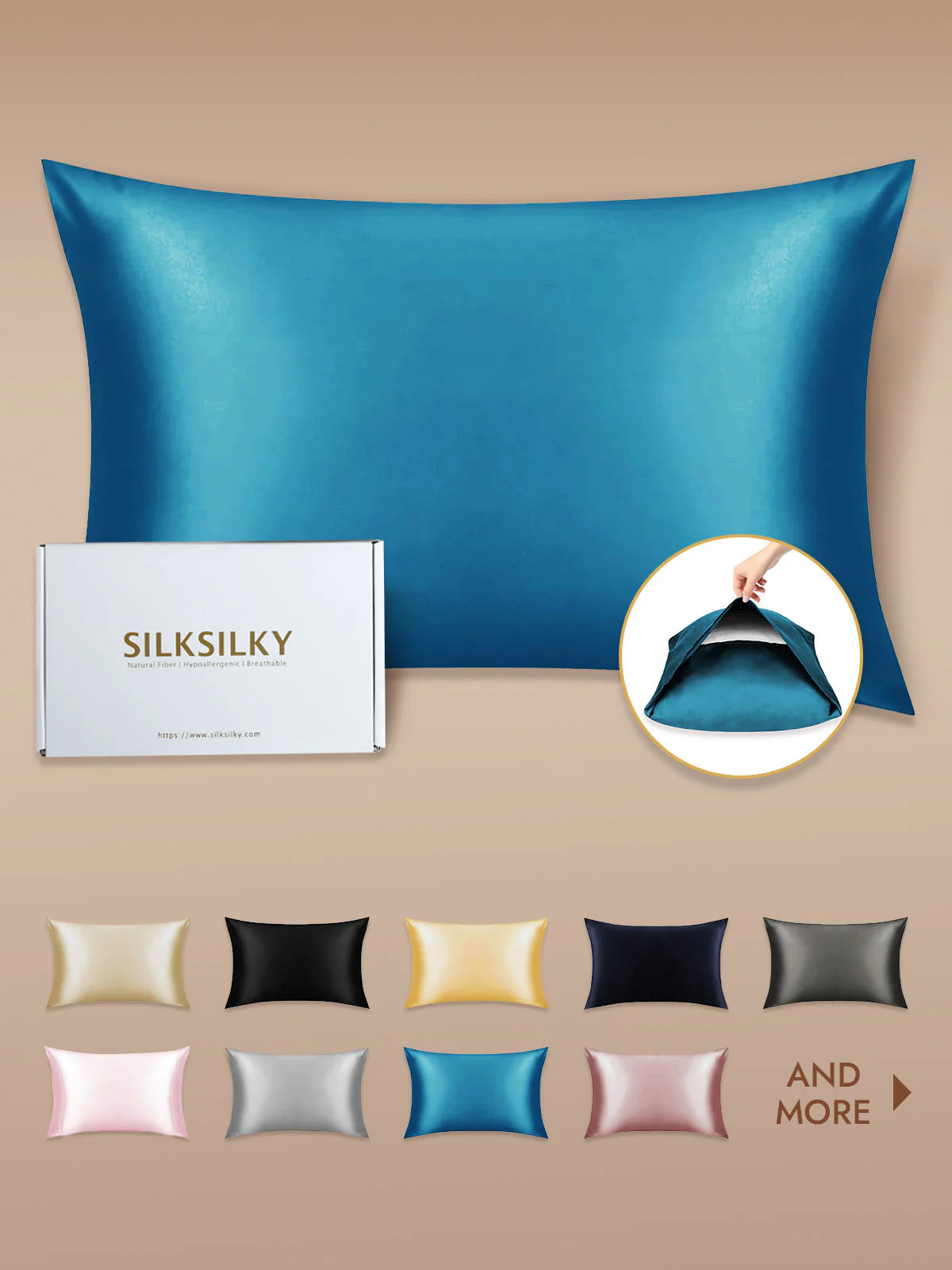 19Momme 100% Mulberry Silk Pillowcase - Envelope Closure - Image 178