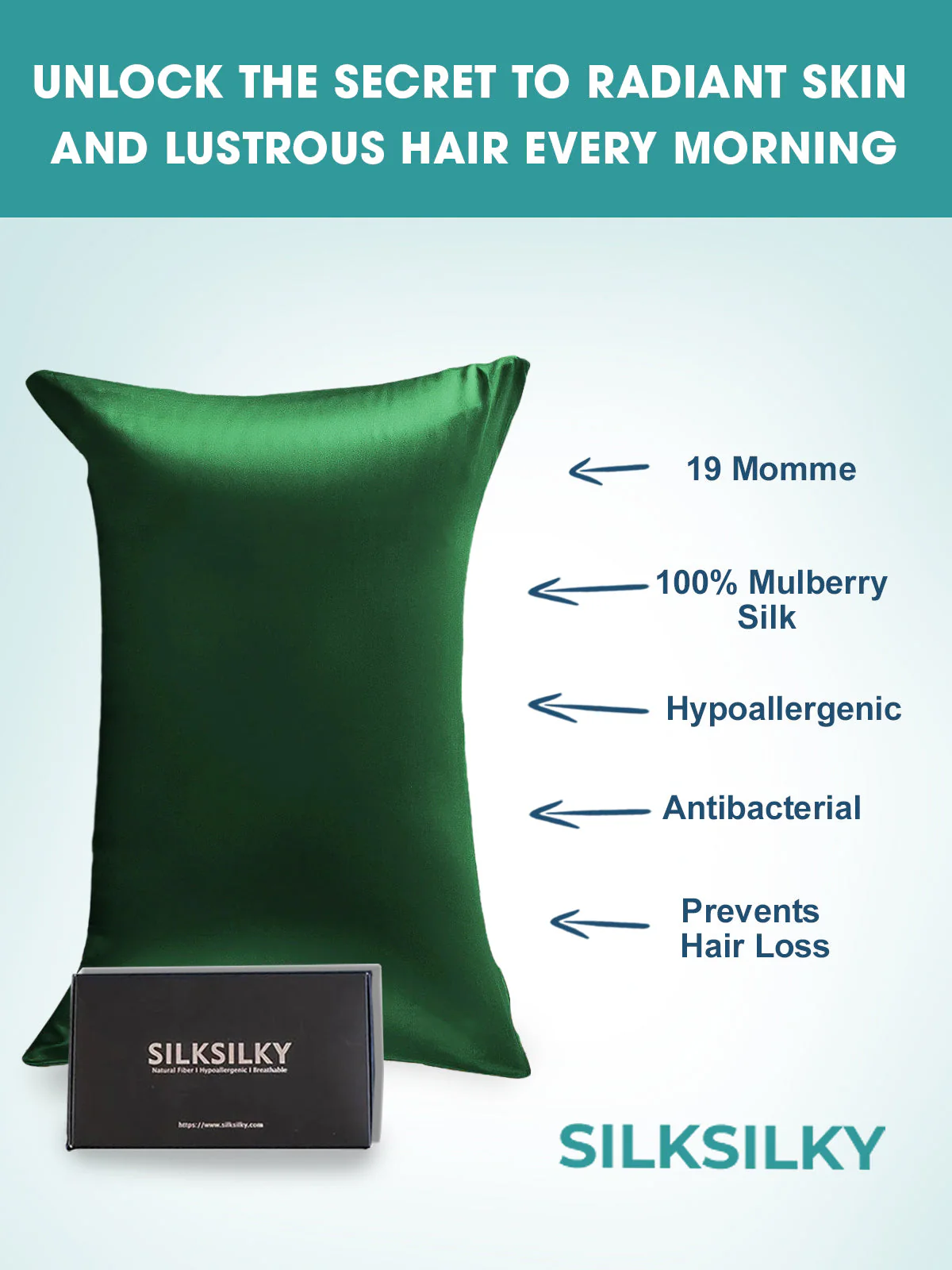 19Momme 100% Mulberry Silk Pillowcase - Envelope Closure - Image 18