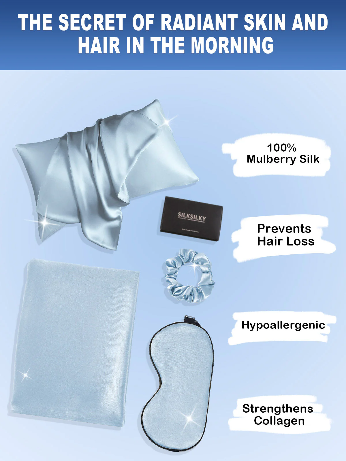 19Momme 3Pcs Set Silk Skin-Friendly Beauty Sleep Set (Envelope Pillowcase) - Image 68