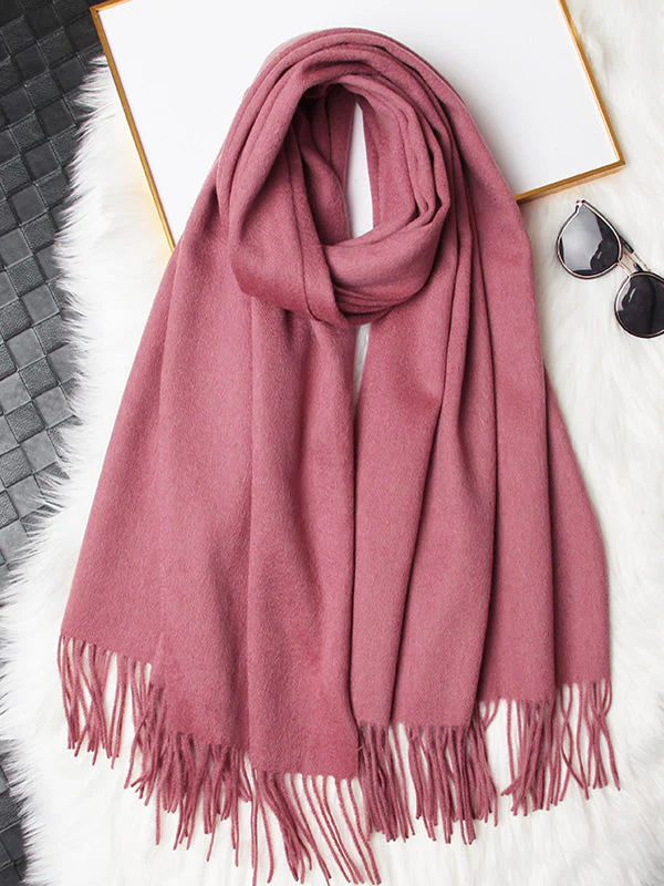 Pure Wool Scarf Shawl w/ Fringed Decoration 200x70cm/79 - Image 21