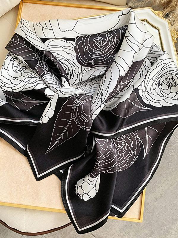 Shadow Rose Silk Square Scarf 88x88cm - Image 2