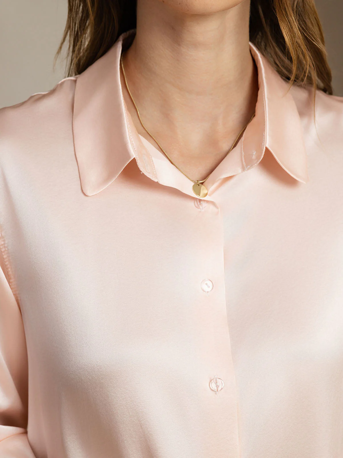 19Momme Silk Long Sleeve Lapel Collar Women's Shirt with Button Up Design - Image 77