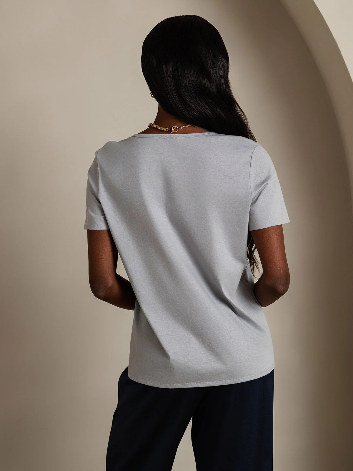 Clearance(US Warehouse) - Silk Blend U-Neck Women's T-Shirt - Image 2