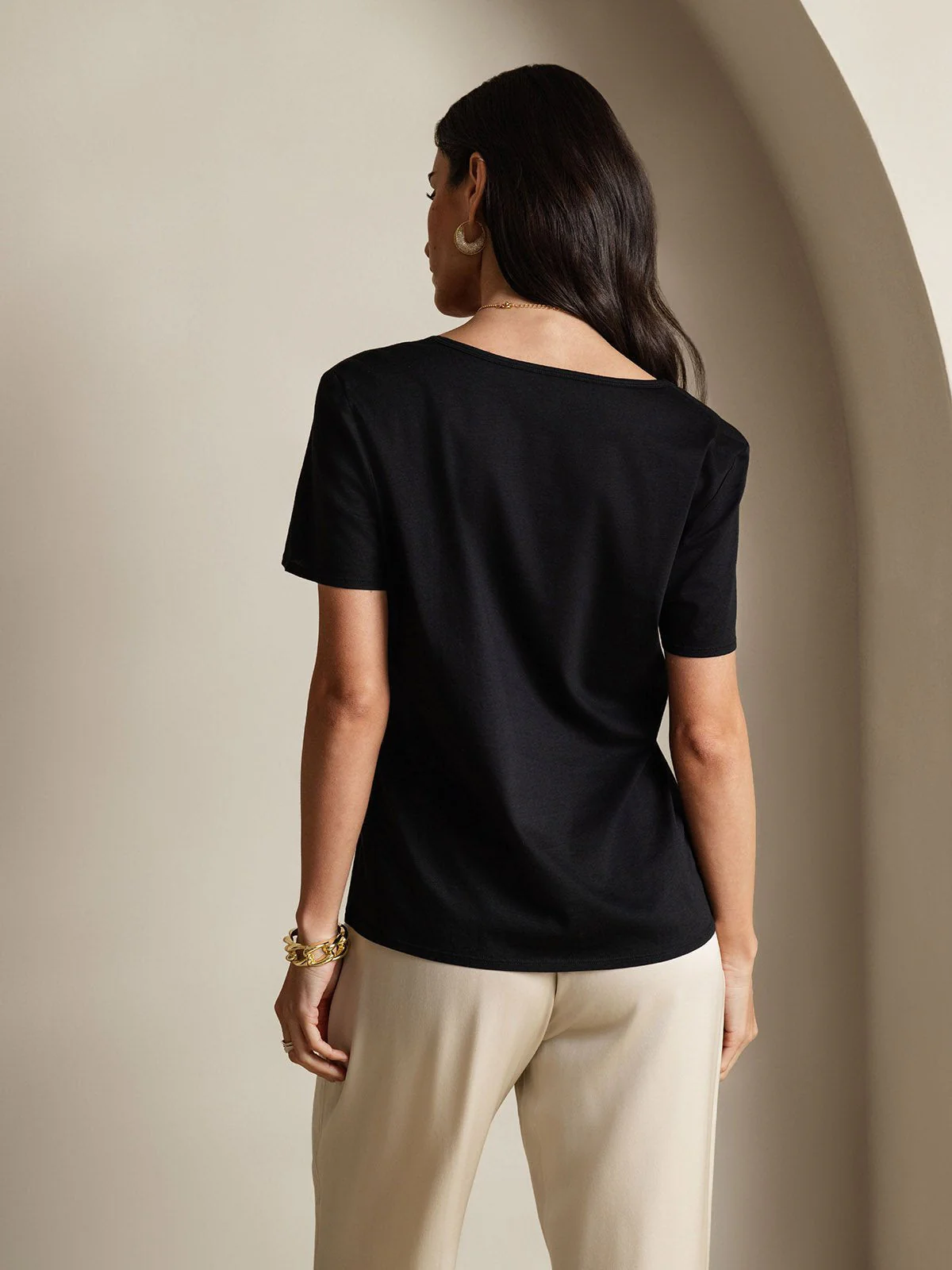 Clearance(US Warehouse) - Silk Blend U-Neck Women's T-Shirt - Image 8