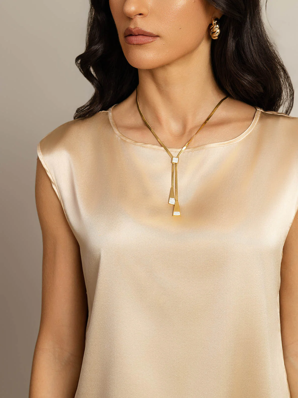 19Momme Silk Cap Sleeve Round Neck Women's Top - Image 40