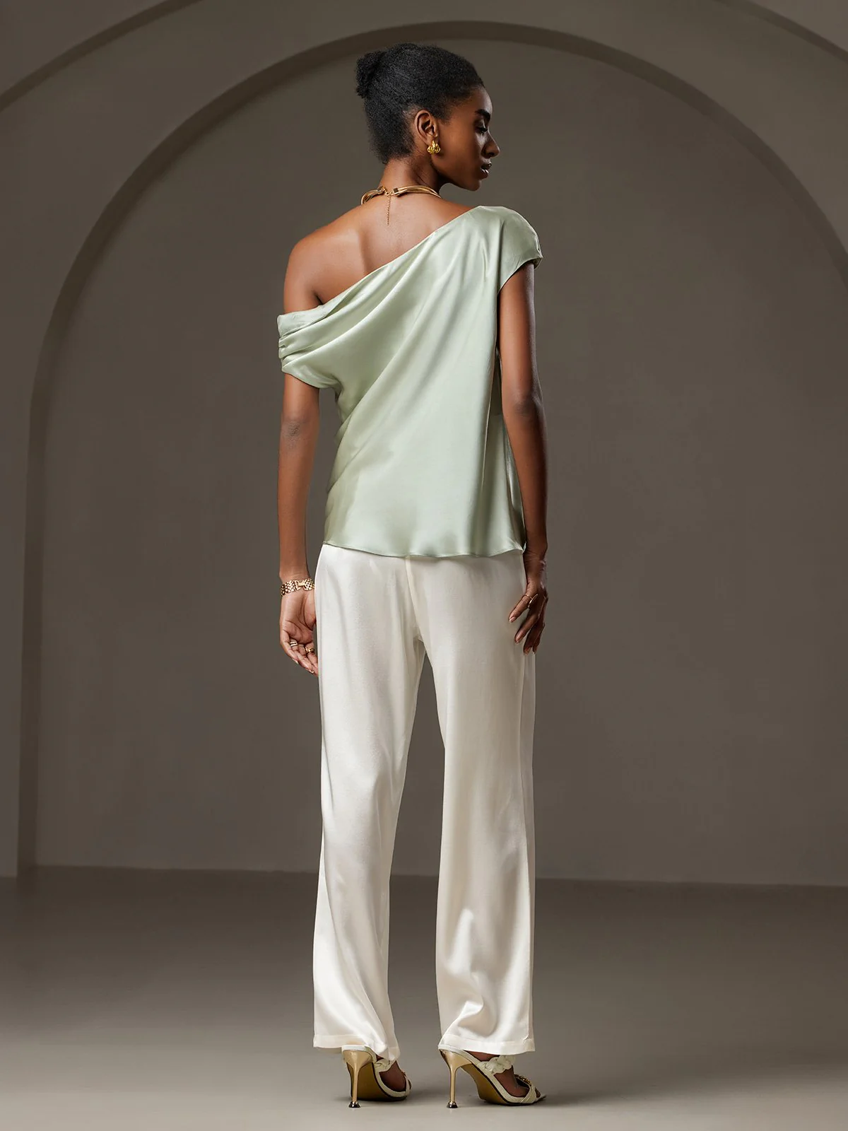 Clearance(US Warehouse) - Silk Chic One-Shoulder Top - Image 22