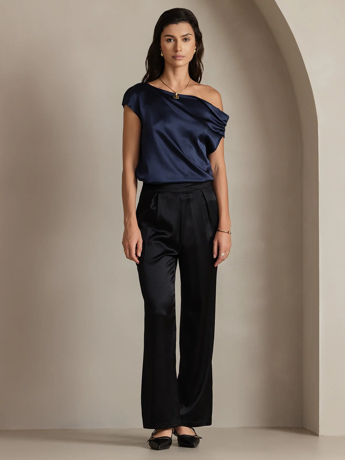 Clearance(US Warehouse) - Silk Chic One-Shoulder Top - Image 6