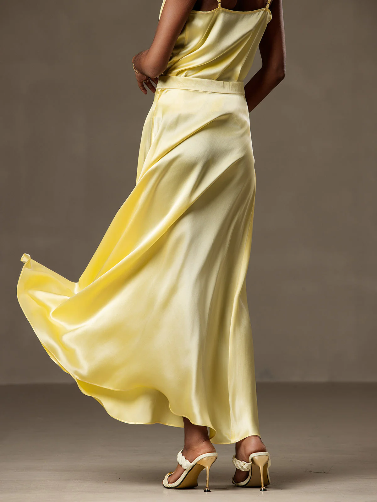 19Momme Silk A Line Maxi Skirt with Lining - Image 30