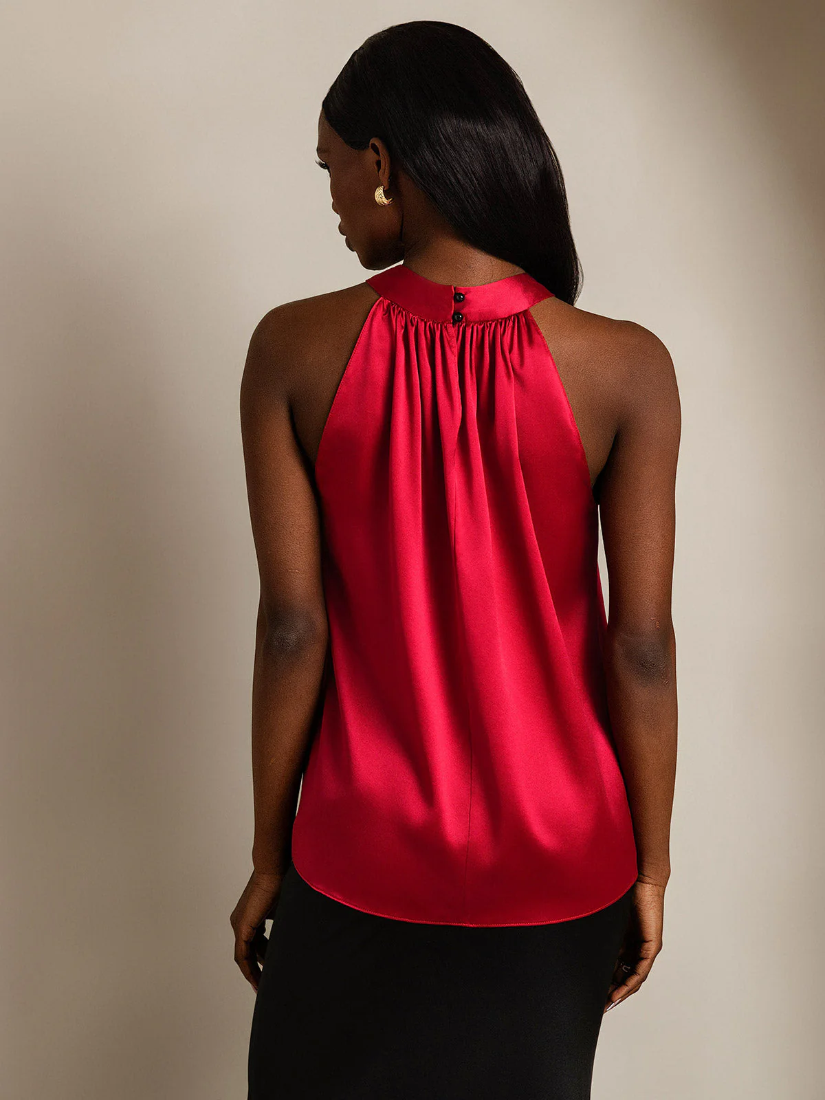 19Momme Silk Sleeveless Halter Neck Women's Top - Image 25