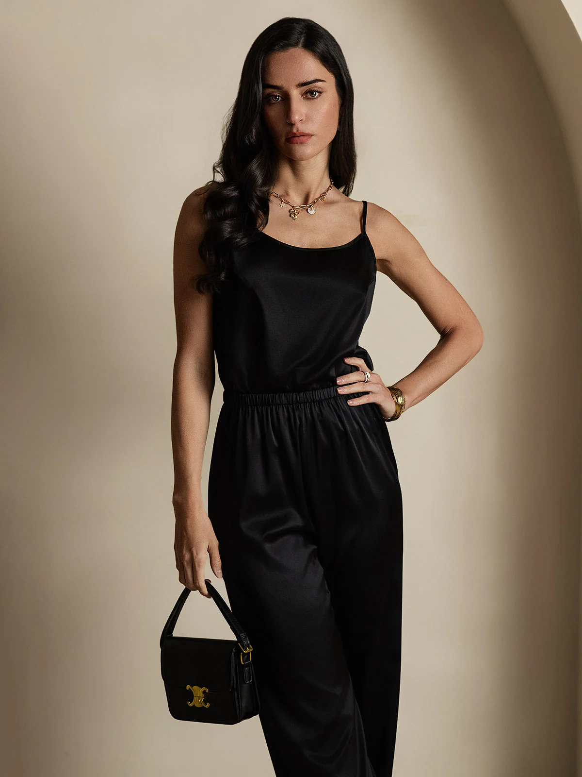 19Momme Silk Spaghetti Strap Round Neck Camisoles - Image 31
