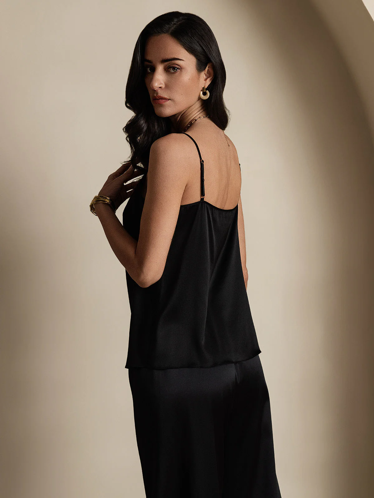19Momme Silk Spaghetti Strap Round Neck Camisoles - Image 32