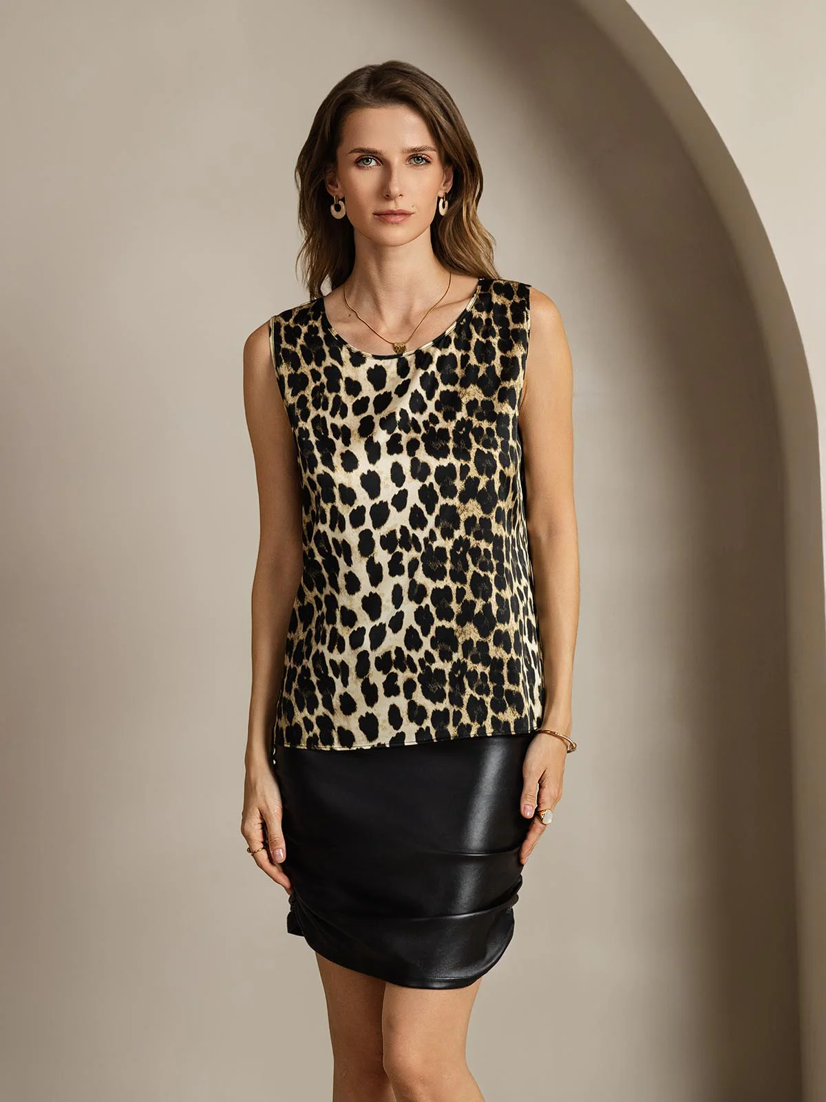 Clearance(US Warehouse) - 19Momme Silk Round Neck Sleeveless Tank Top - Image 7