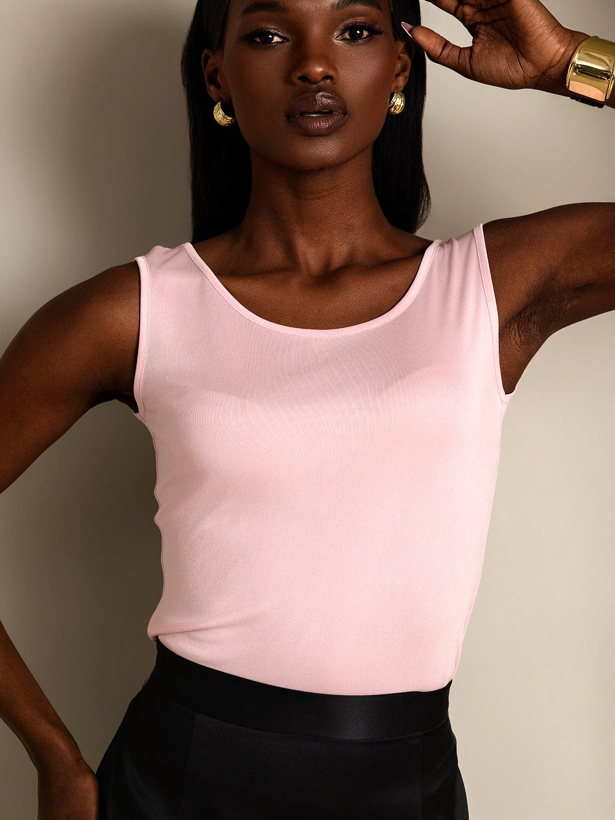 Pure Silk Sleeveless Round Neck Women's Tank Top - Image 63