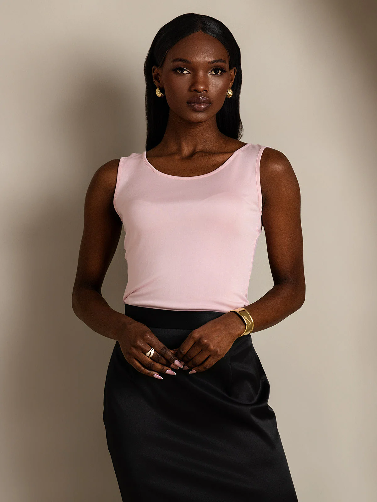 Pure Silk Sleeveless Round Neck Women's Tank Top - Image 64