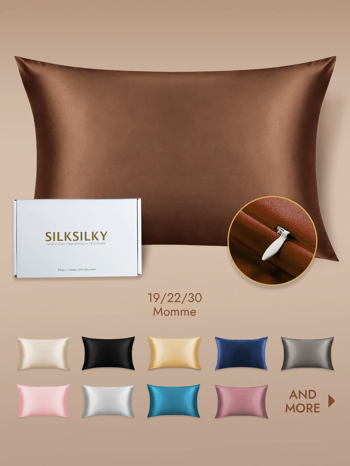 100% Mulberry Silk Pillowcase - Hidden Zipper - Image 121