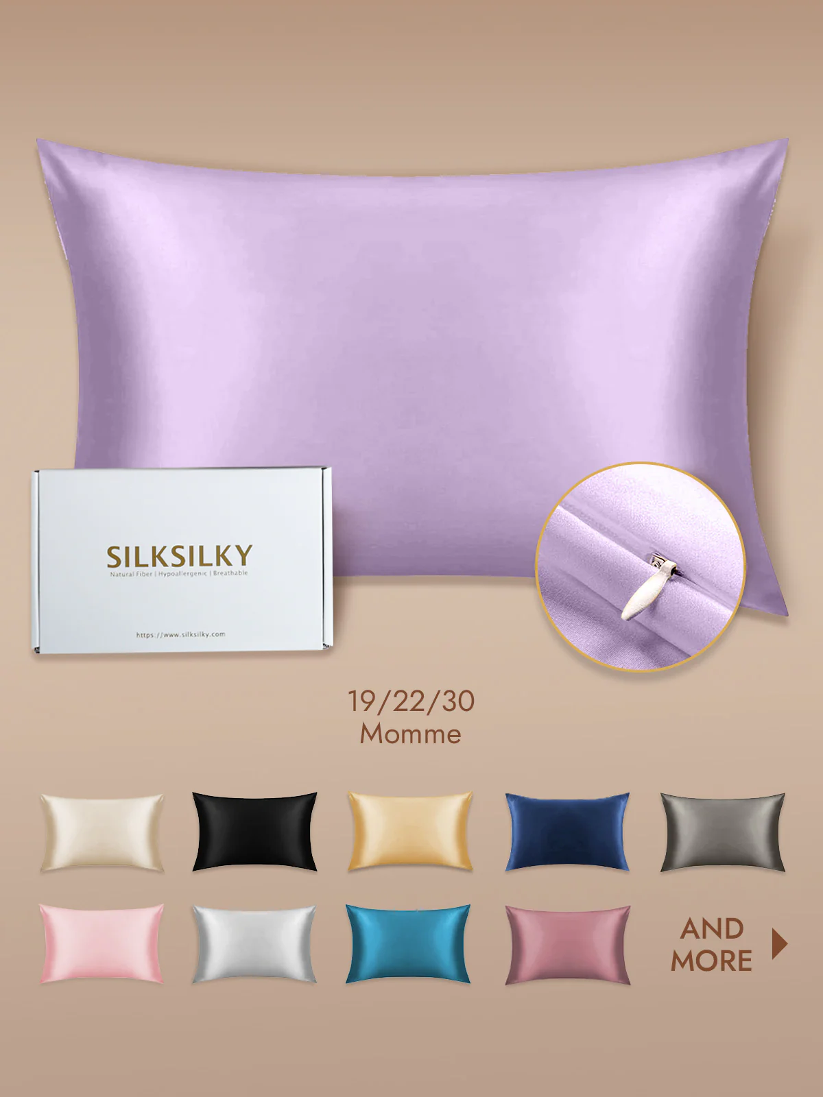 100% Mulberry Silk Pillowcase - Hidden Zipper - Image 137