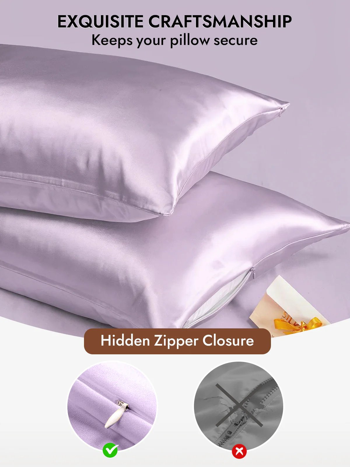 100% Mulberry Silk Pillowcase - Hidden Zipper - Image 142