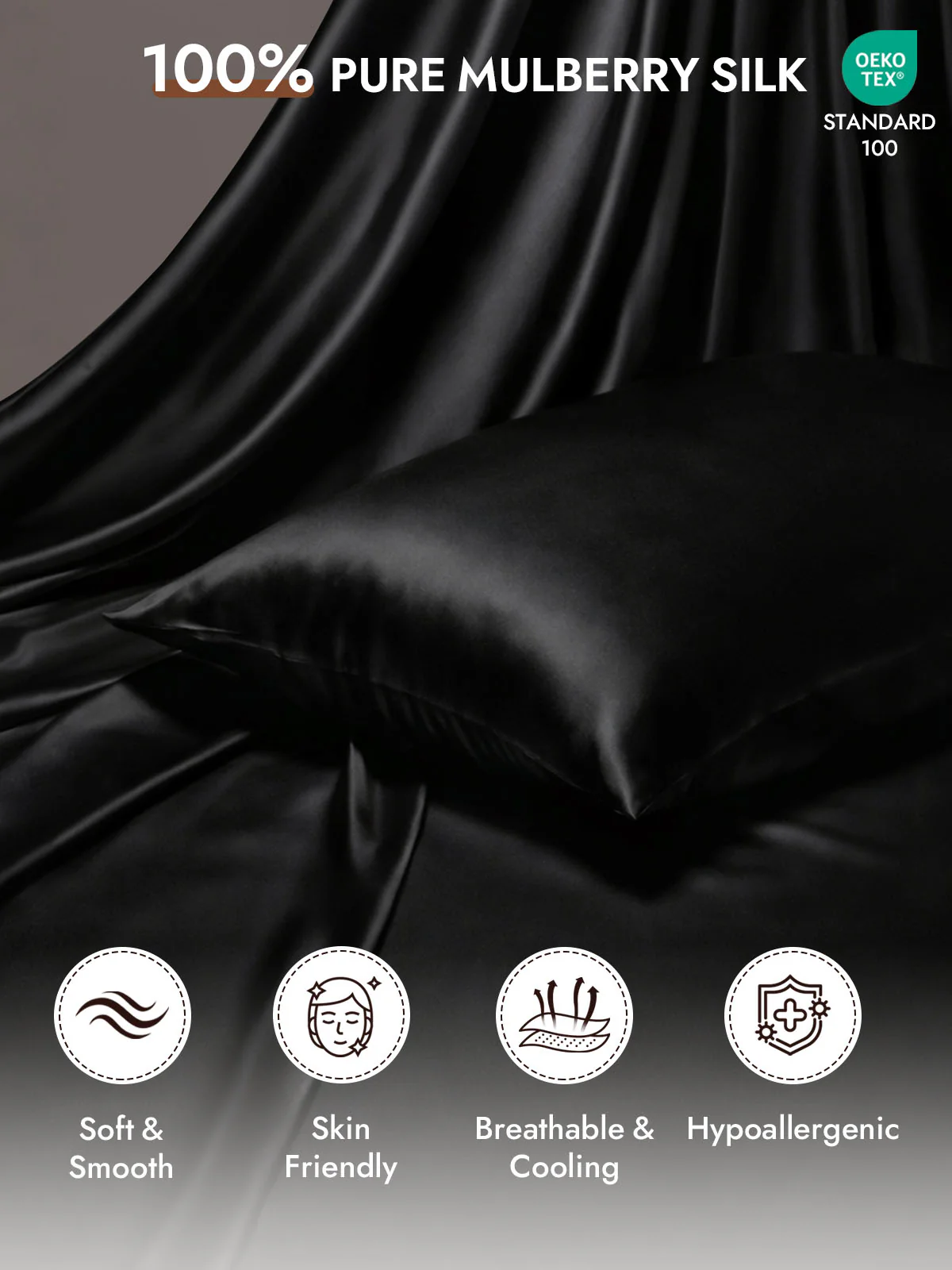 100% Mulberry Silk Pillowcase - Hidden Zipper - Image 18