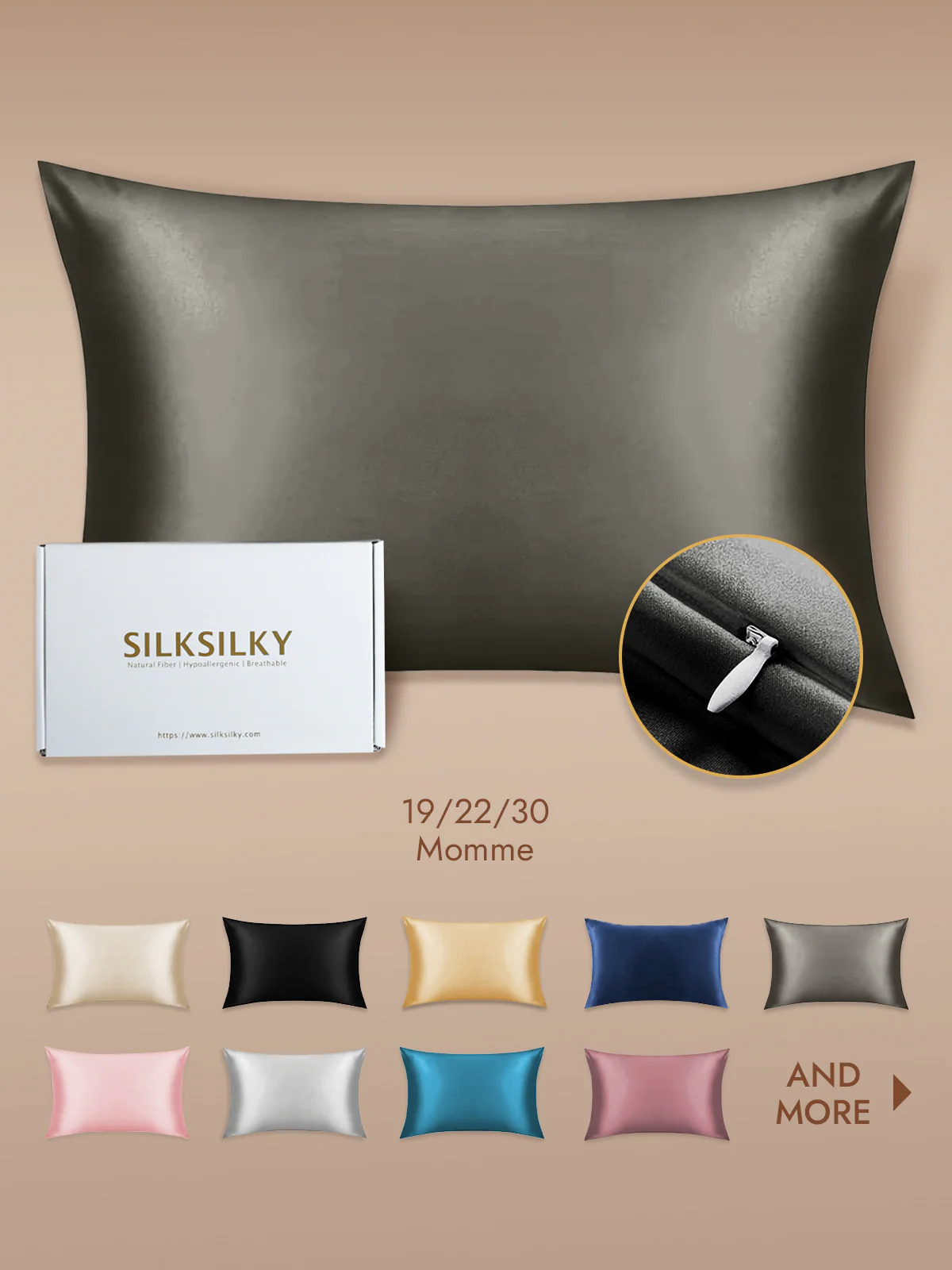 100% Mulberry Silk Pillowcase - Hidden Zipper - Image 25